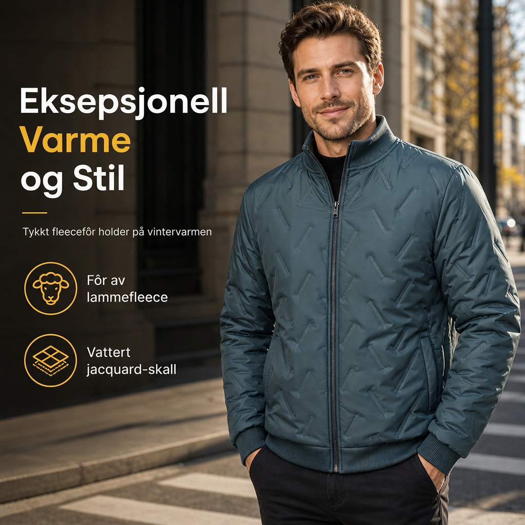 📢🎉 50 % rabatt!!! 🛍️✨ Vinterjakke til herre med fleecefôr og vattering