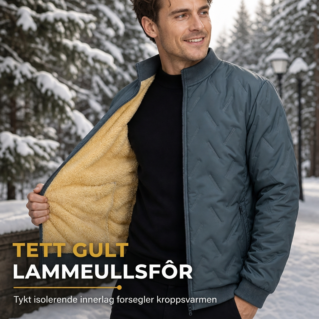📢🎉 50 % rabatt!!! 🛍️✨ Vinterjakke til herre med fleecefôr og vattering
