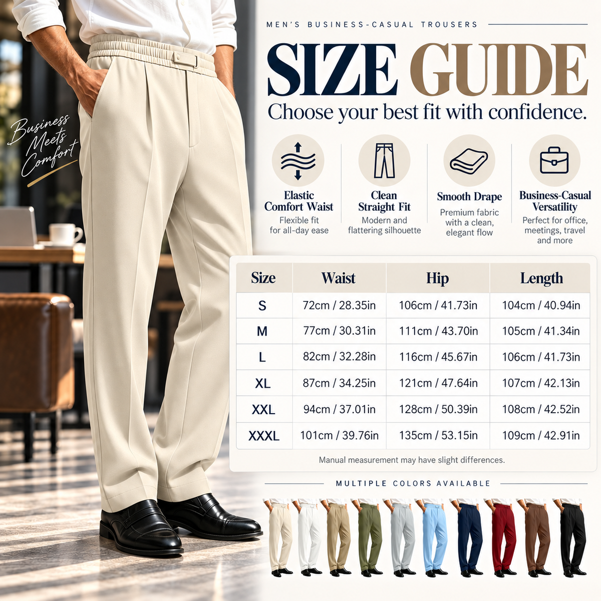 📢🎉 50 % rabatt!!! 🛍️✨EaseTailor Flex  Straight-Fit Pants SMART COMFORT. SHARP IMPRESSION.