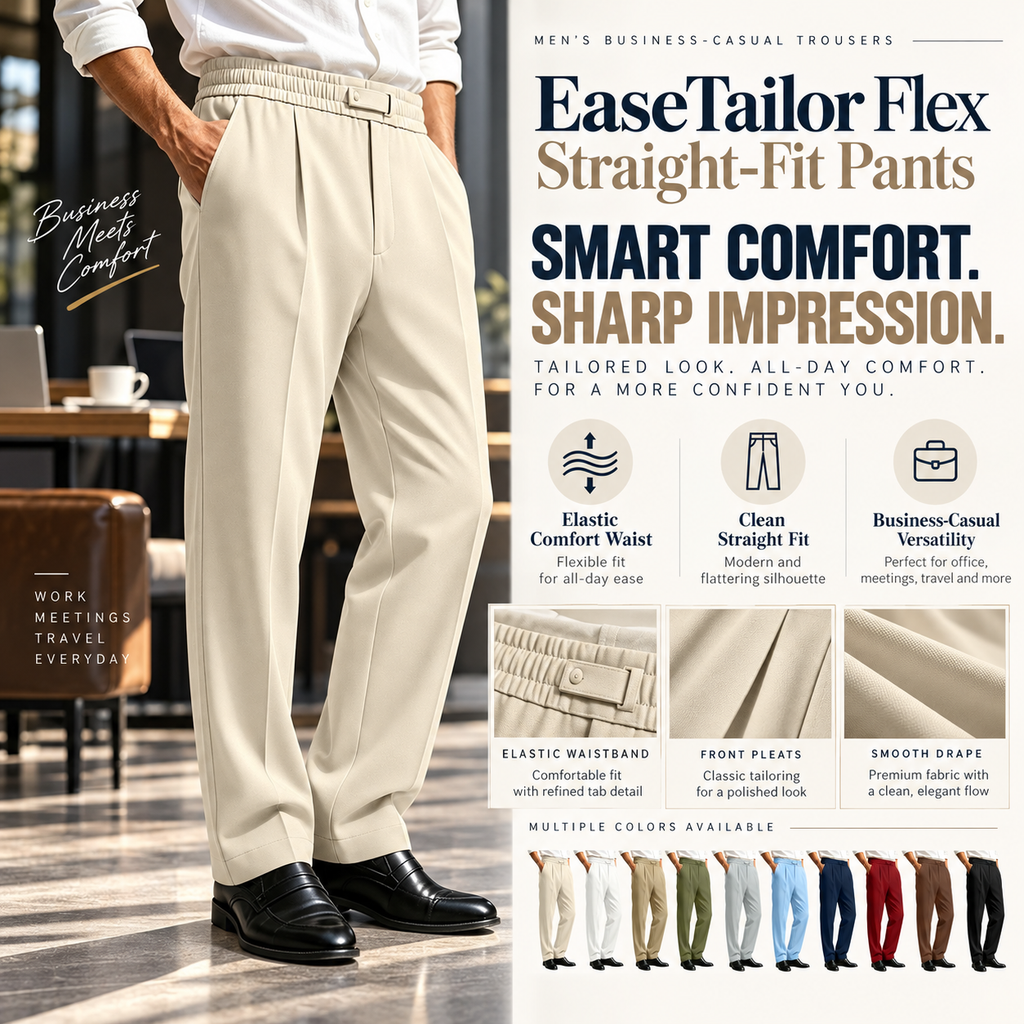 📢🎉 50 % rabatt!!! 🛍️✨EaseTailor Flex  Straight-Fit Pants SMART COMFORT. SHARP IMPRESSION.
