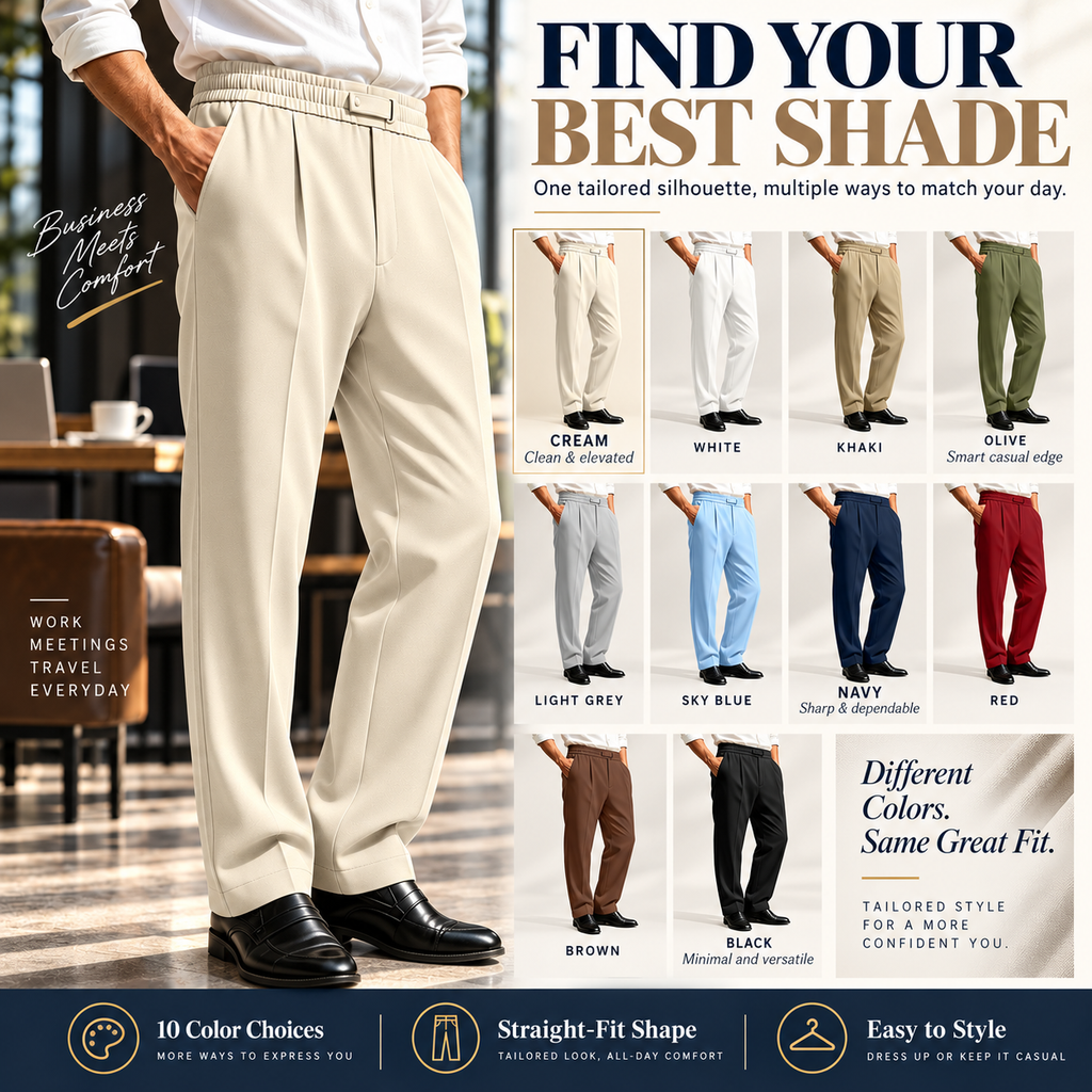 📢🎉 50 % rabatt!!! 🛍️✨EaseTailor Flex  Straight-Fit Pants SMART COMFORT. SHARP IMPRESSION.