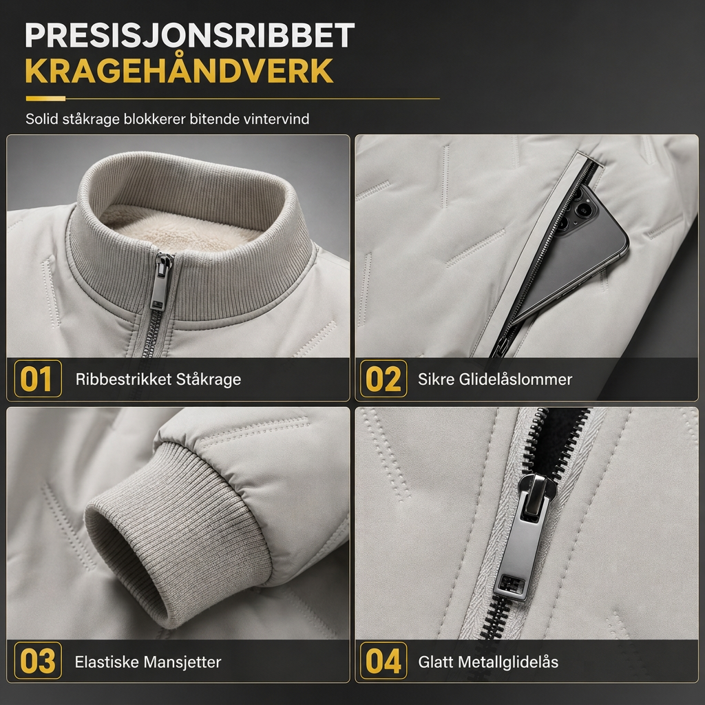 📢🎉 50 % rabatt!!! 🛍️✨ Vinterjakke til herre med fleecefôr og vattering